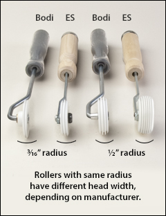 Plastic corner rollers