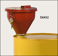 Steel funnel, self-closing cover - Drum deheaders, funnels